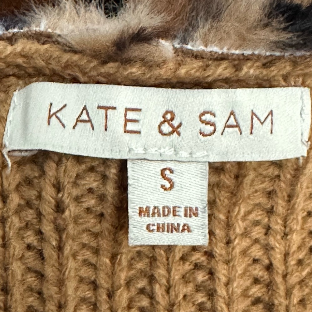Kate & Sam Sweater S Open Leopard Print Suede - Picture 7 of 7